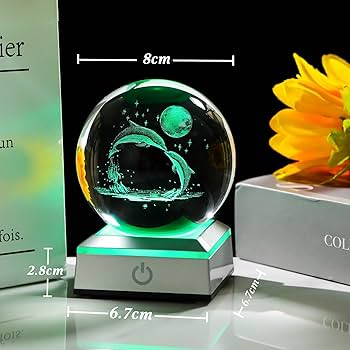 Amazon.co.jp: Kertari K9 クリスタルボール イルカのつがいです 置物