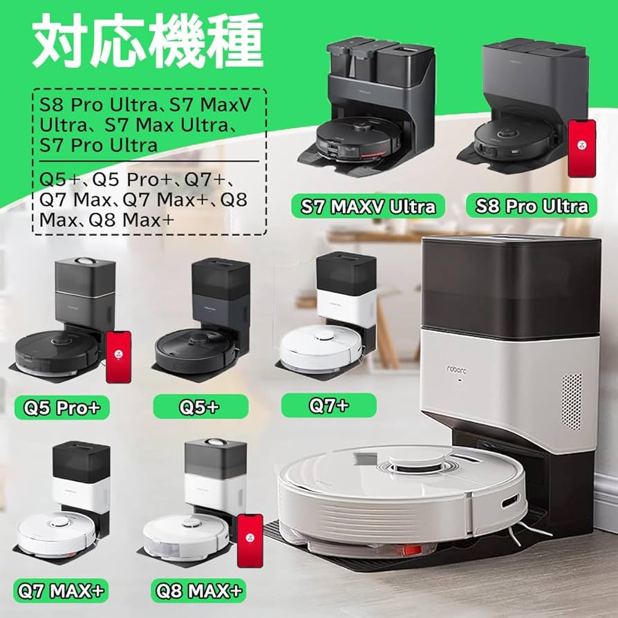 Amazon.co.jp: ロボット掃除機紙パック Q7B/Q7B+/S8 Pro Ultra/S7 MaxV