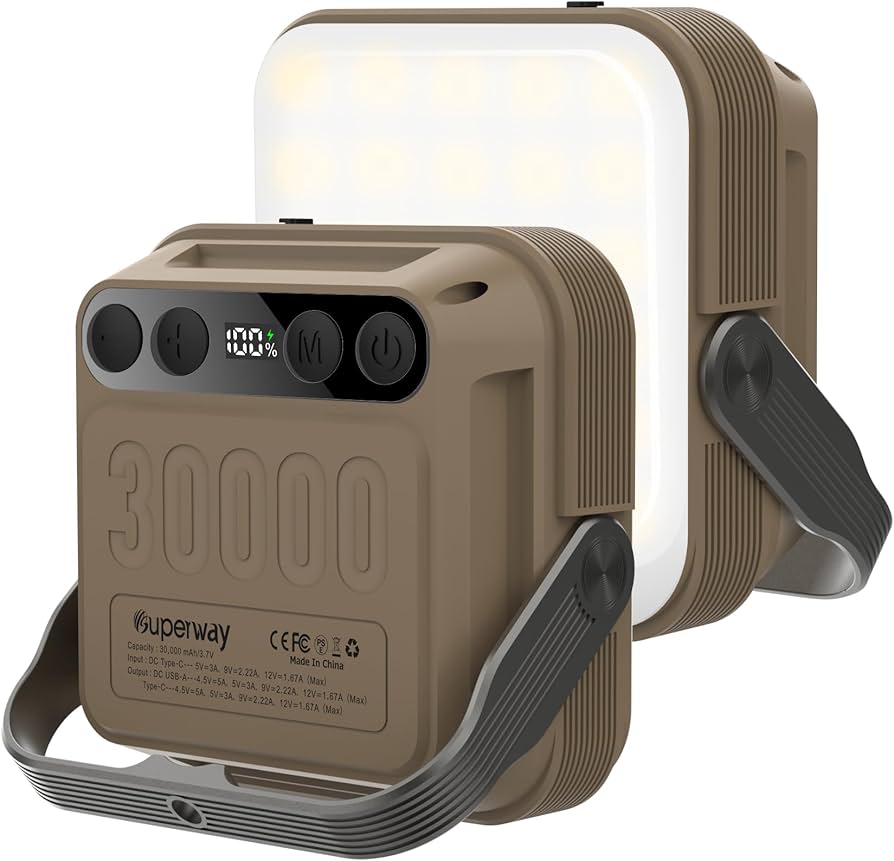 Amazon.co.jp: SUPERWAY 30000mAh led ランタンQC 3.0/22.5W 2025新