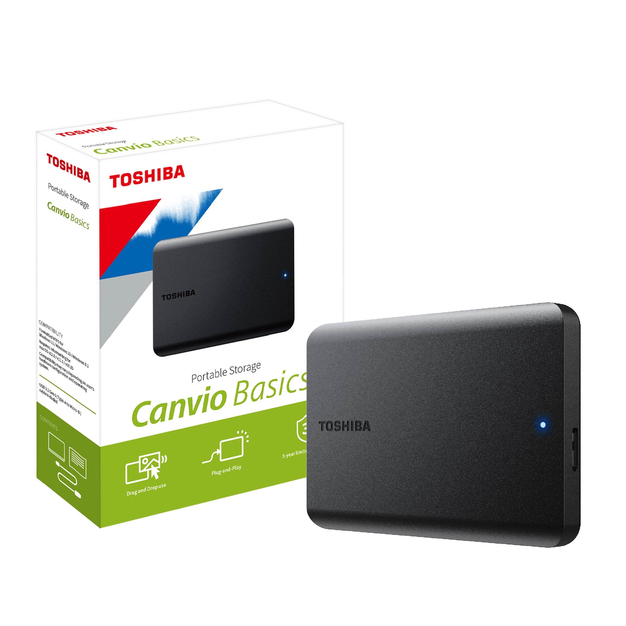 Amazon | TOSHIBA Canvio Basics 4TB ポータブル外付けHDD - USB 3.0