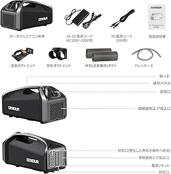 Amazon | EENOUR QN750 ポータブルエアコン デュアル換気システム 冷房