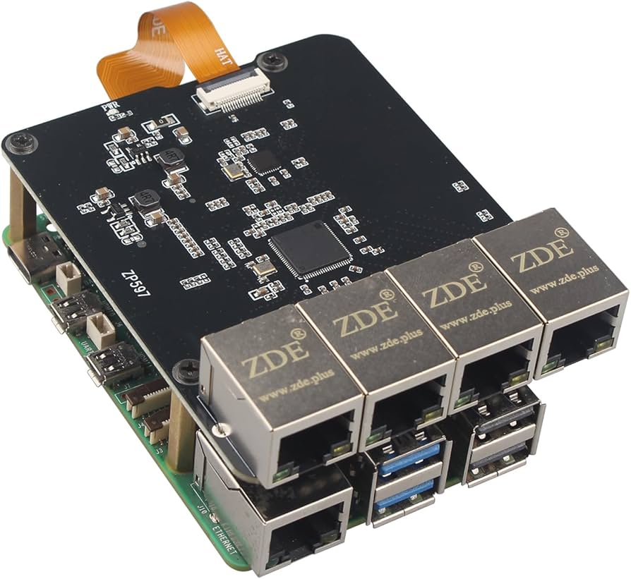 Amazon.com: ZDE ZP597 PCIe to 4 Ports 1G Gigabit 1000M Ethernet