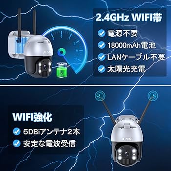 Amazon.co.jp: 【24時間連続録画・ソーラー防犯カメラ】A-ZONE防犯
