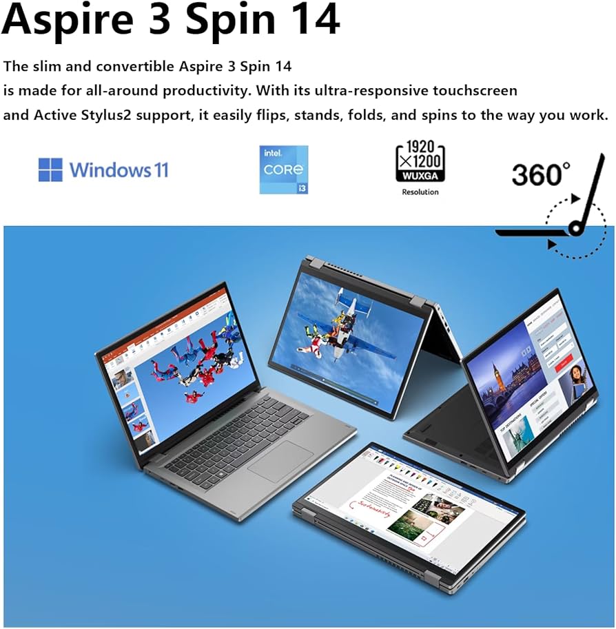 Amazon.com: acer Aspire 3 Spin 14” Convertible Laptop, WUXGA 1920
