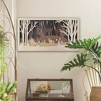 Amazon.co.jp: 木彫りの壁の装飾 | 森の木の彫刻の装飾,絶妙な