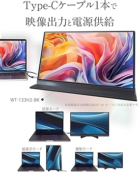 Amazon.co.jp: WINTEN モバイルモニター 13.3インチ 1920*1080 フルHD