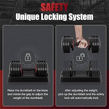 Mangko Adjustable Dumbbell 55LB Single Dumbbell 5 Weight Options