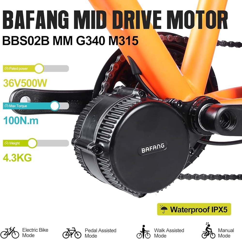 Bafang BBS02B Motore centrale per bicicletta, sistema mid-drive
