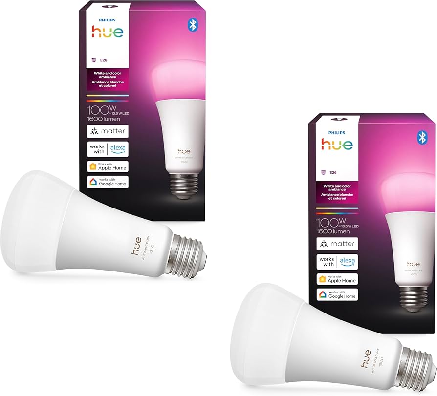 Philips Hue Smart LED A21 Bulb,White and Color Ambiance, E26 Base