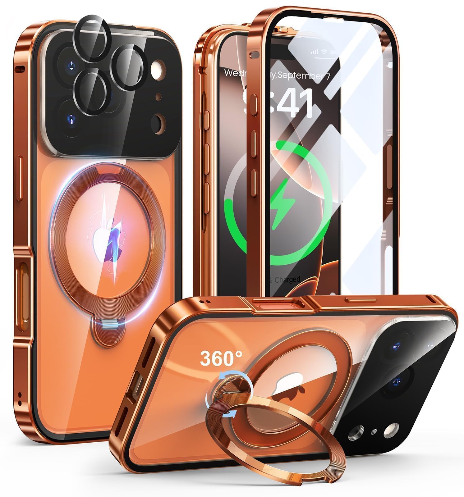 Amazon.co.jp: iPhone 17 Pro 用 ケース 両面保護 MagSafe対応 光沢CD