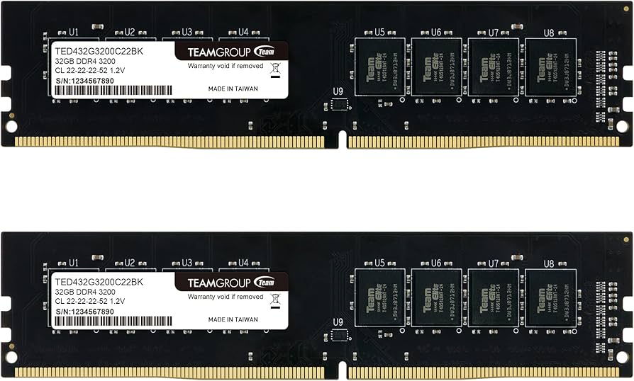 TEAMGROUP Elite DDR4 64GB Kit (2 x 32GB) 3200MHz (PC4-25600) CL22