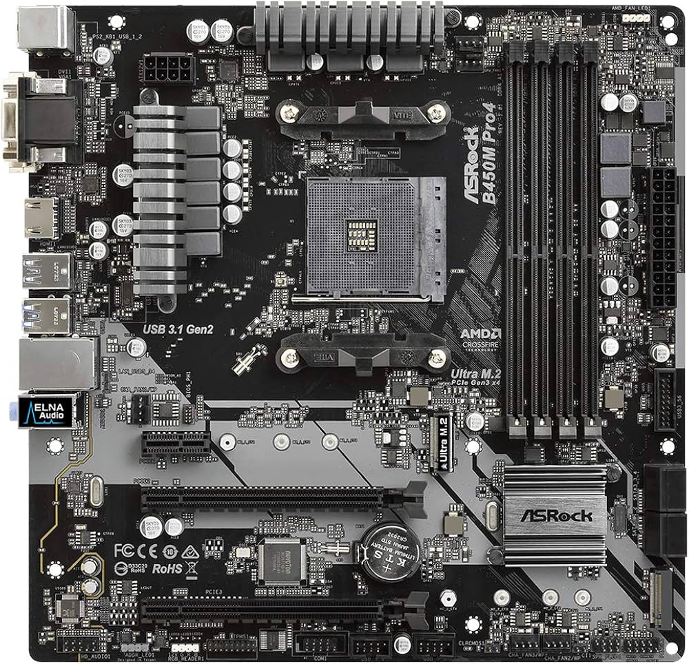 Amazon | ASRock マザーボード B450 M Pro4 AMD Ryzen AM4 対応 B450