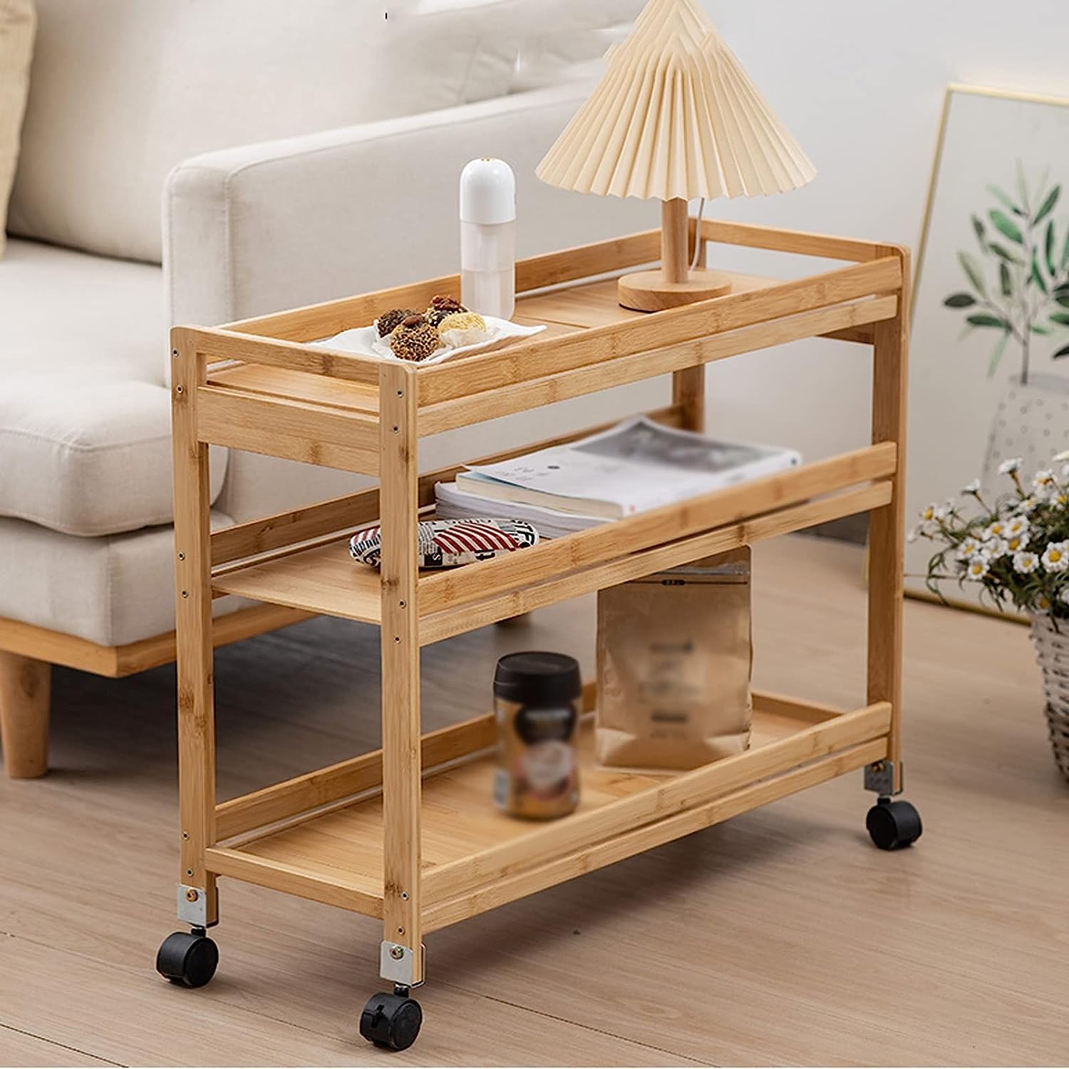 Amazon.co.jp: キッチンワゴン 収納カート 木製 ワゴンラック キッチン