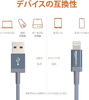Amazon.co.jp: Amazonベーシック USB-A -ライトニングケーブル