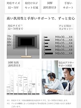 Amazon.co.jp: テレビスタンド 震度7クリア 首振り＆高さ調節 配線隠し