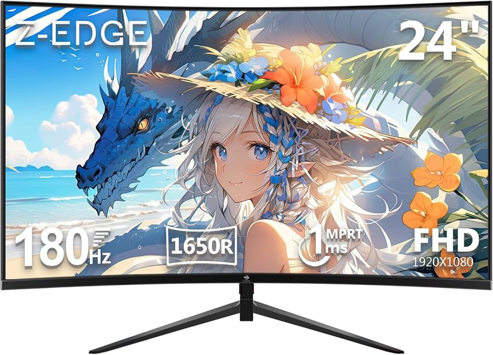 Amazon.co.jp: Z Z-Edge(ゼロエッジ) 湾曲ゲーミングモニター 24型