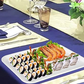 Amazon.co.jp: Oungy ホワイトプラスチックサービングトレイ 8個