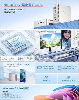 Amazon.co.jp: 【コスパ最強・N150より速い】 NiPoGi ミニpc 第12世代