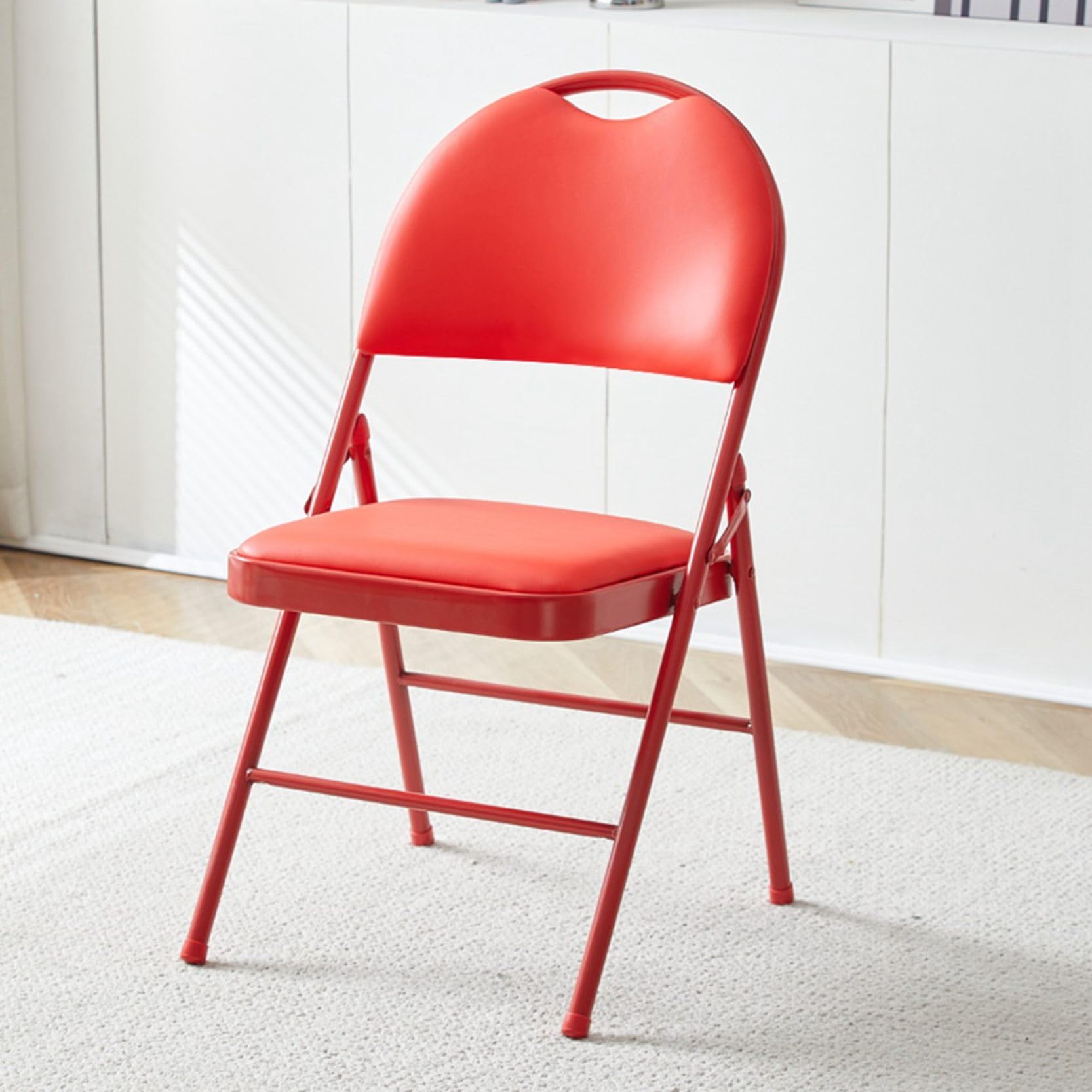 Amazon｜折りたたみ椅子 レッド系 パイプ椅子 折りたたみチェア
