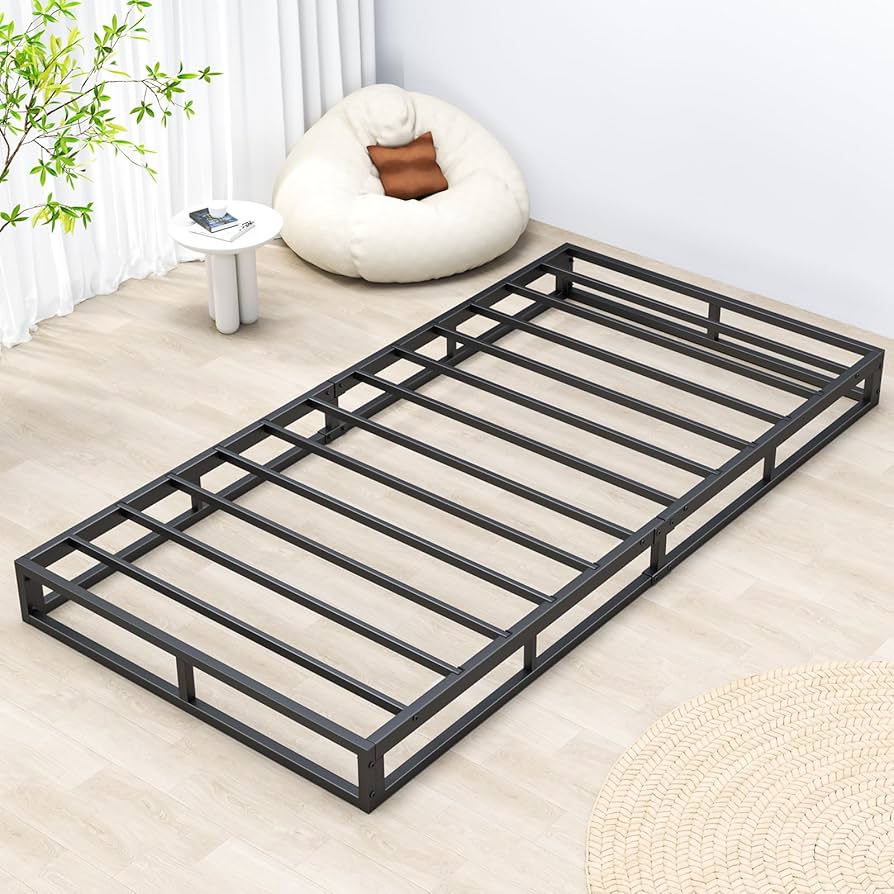 Amazon｜PRTONE ベッドフレーム ロータイプ メタル 一人暮らし 静音性