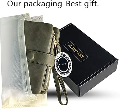 Amazon.com: AOXONEL Women's Small Bifold Leather wallet Rfid