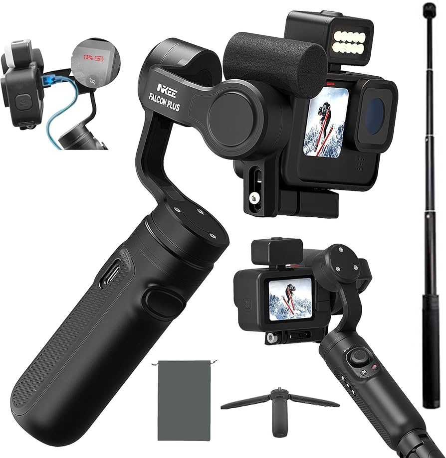 Amazon | INKEE Falcon Plus アクションカメラ専用 3軸 ジンバル