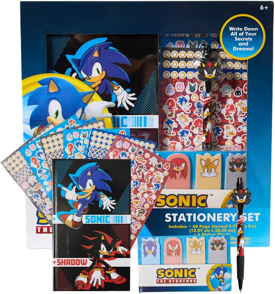 Innovative Designs Çocuklar için Sonic Kırtasiye Seti, Sonic