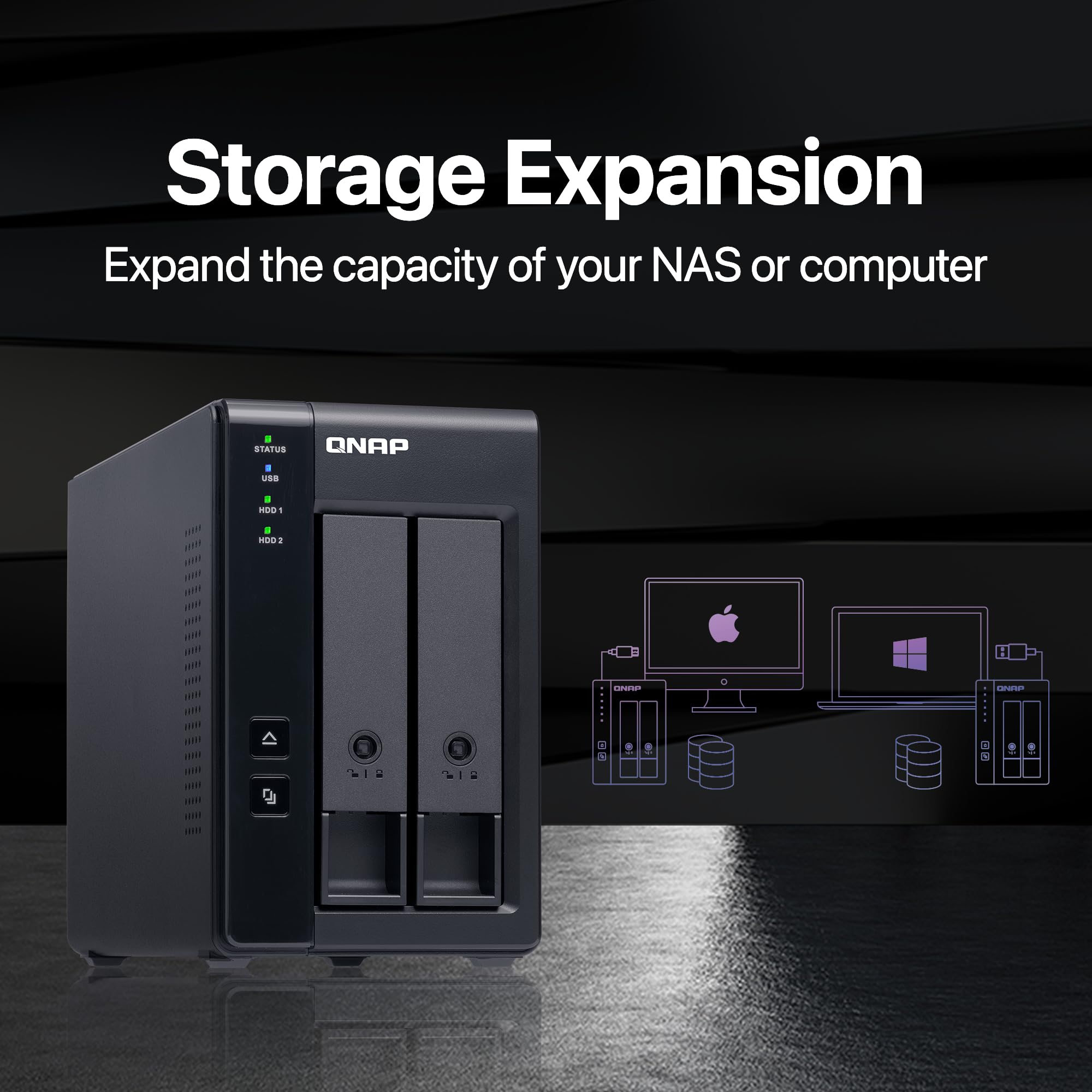 Amazon.co.jp: QNAP 2ベイ DAS 4TBストレージ容量、USB 3.2 Gen 2 Type