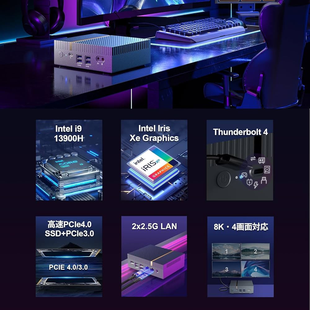Amazon.co.jp: ミニPC 第13世代インテル Core i9-13900H 14コア 20