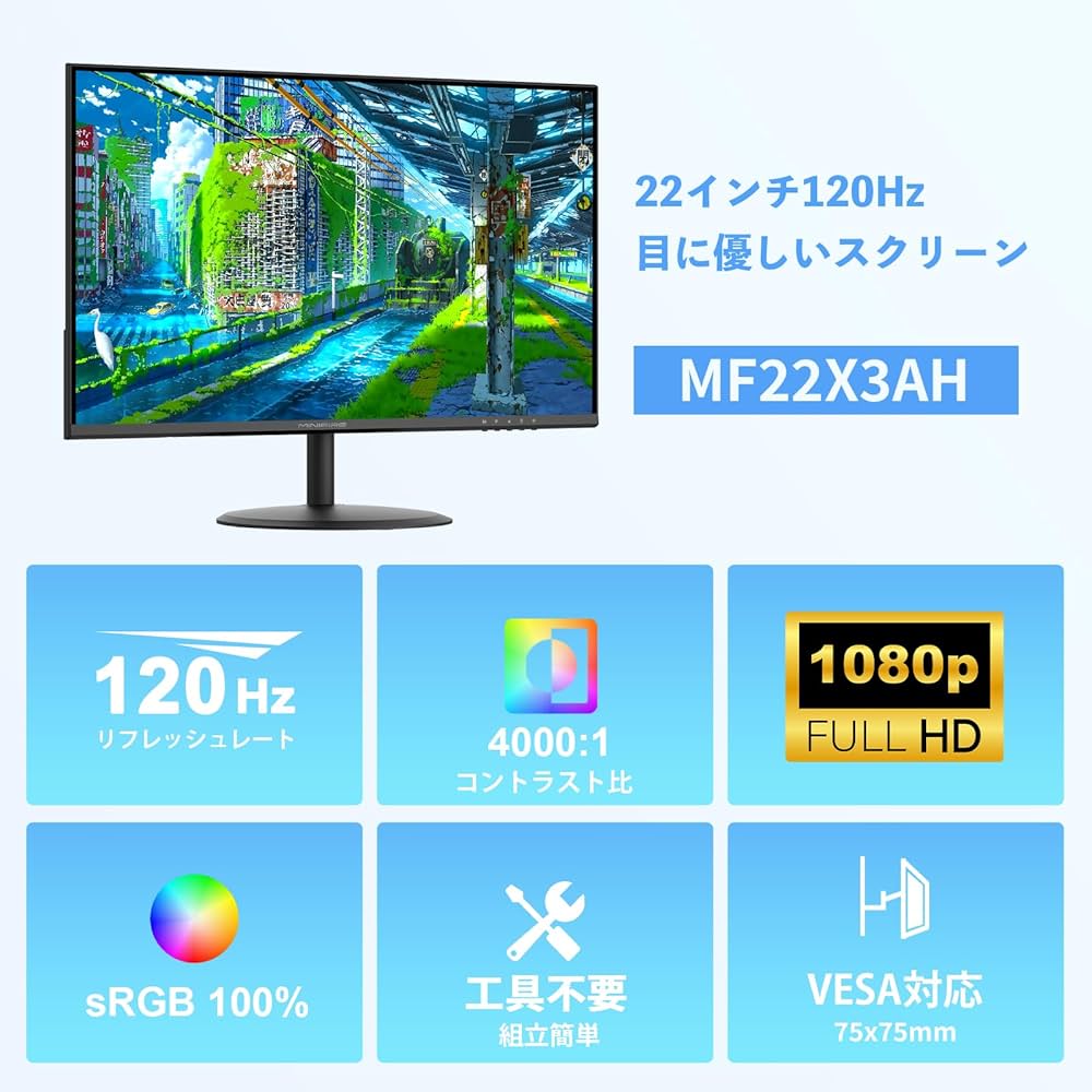 Amazon.co.jp: Minifire モニター 21.5インチ pcモニター 120Hz フルhd