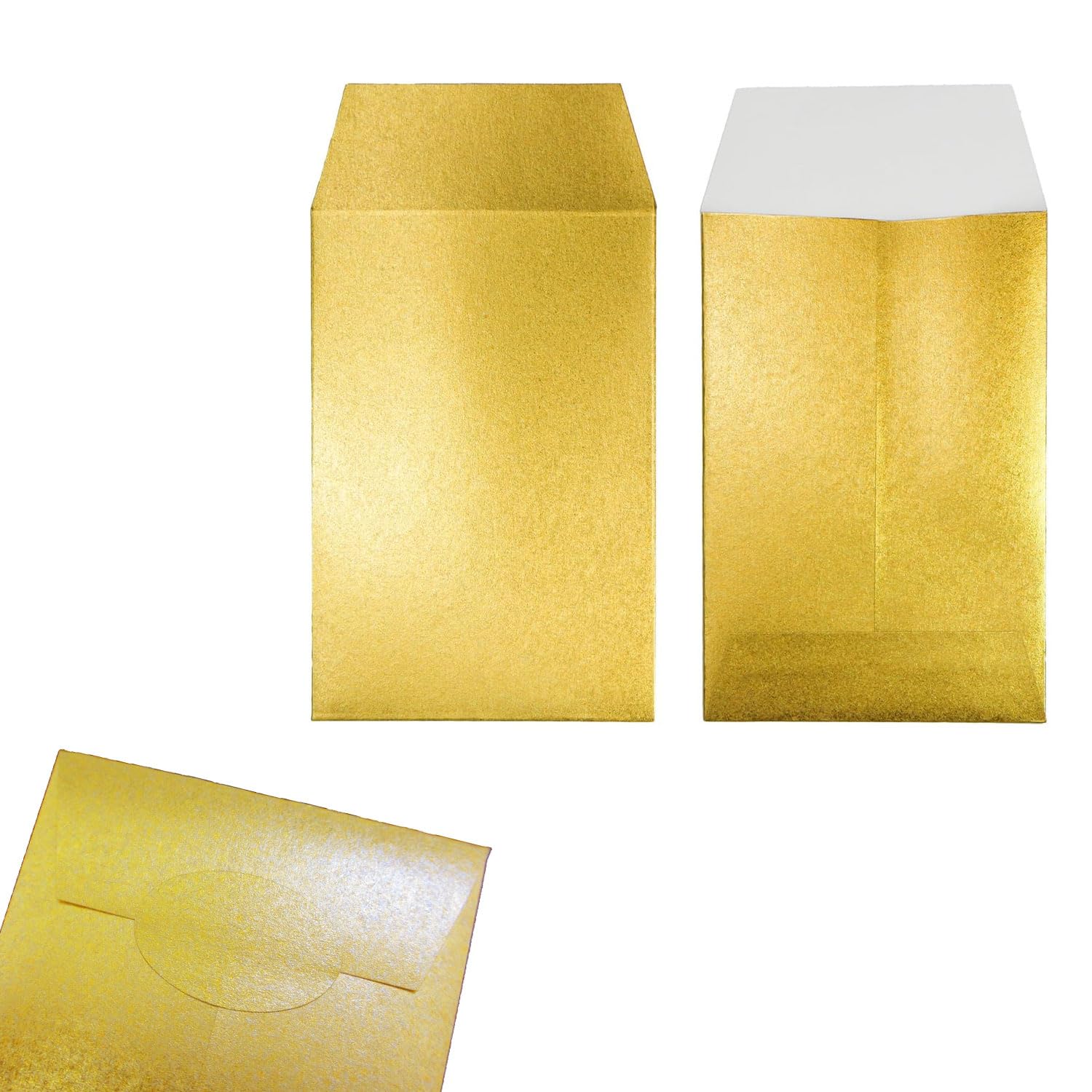 Amazon.co.jp: 【金の封筒+金のシール付 】ポチ袋 (小) 艶消しゴールド