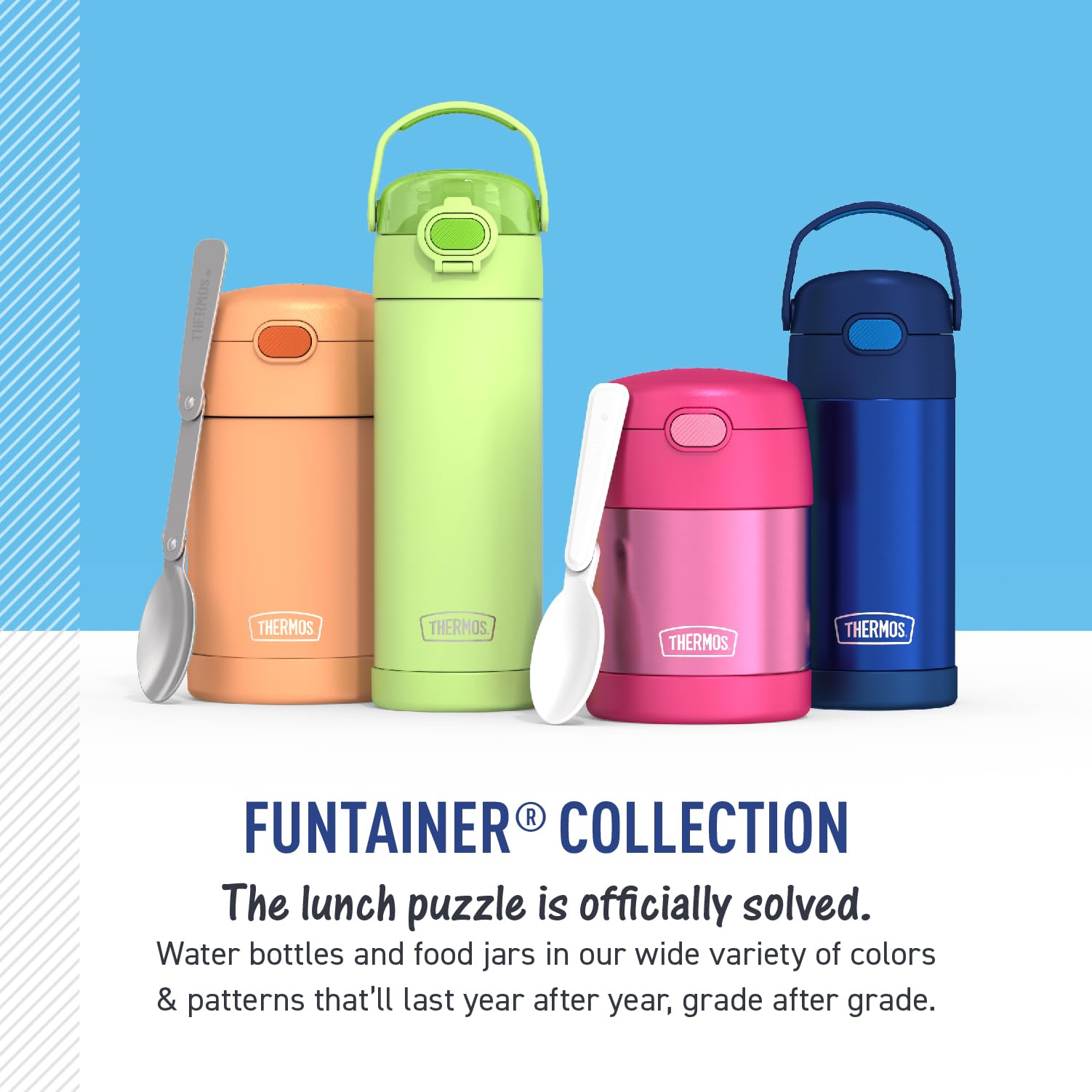 Amazon | THERMOS FUNTAINER ストロー付きウォーターボトル - 12オンス