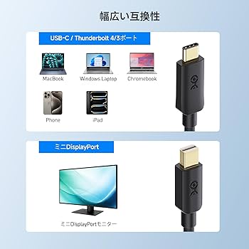 Amazon.co.jp: Cable Matters 単方向 USB C Mini DisplayPort 変換
