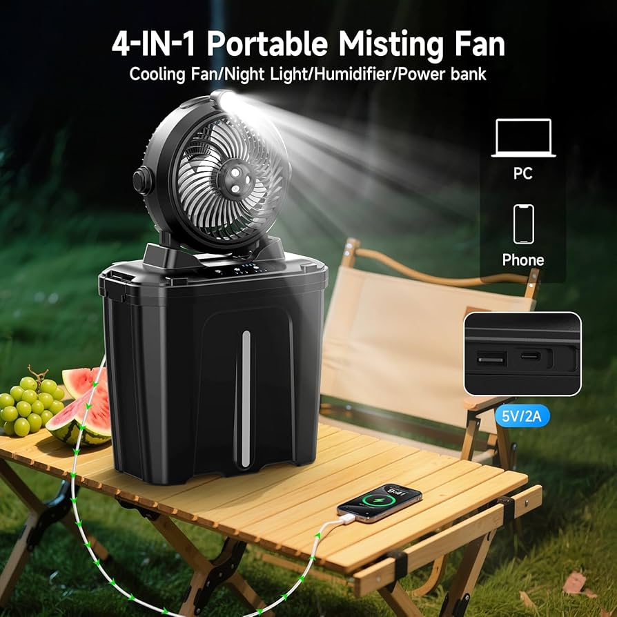 Amazon.co.jp: ポータブルミストファン - 11Lバケツ、20000mAh充電式