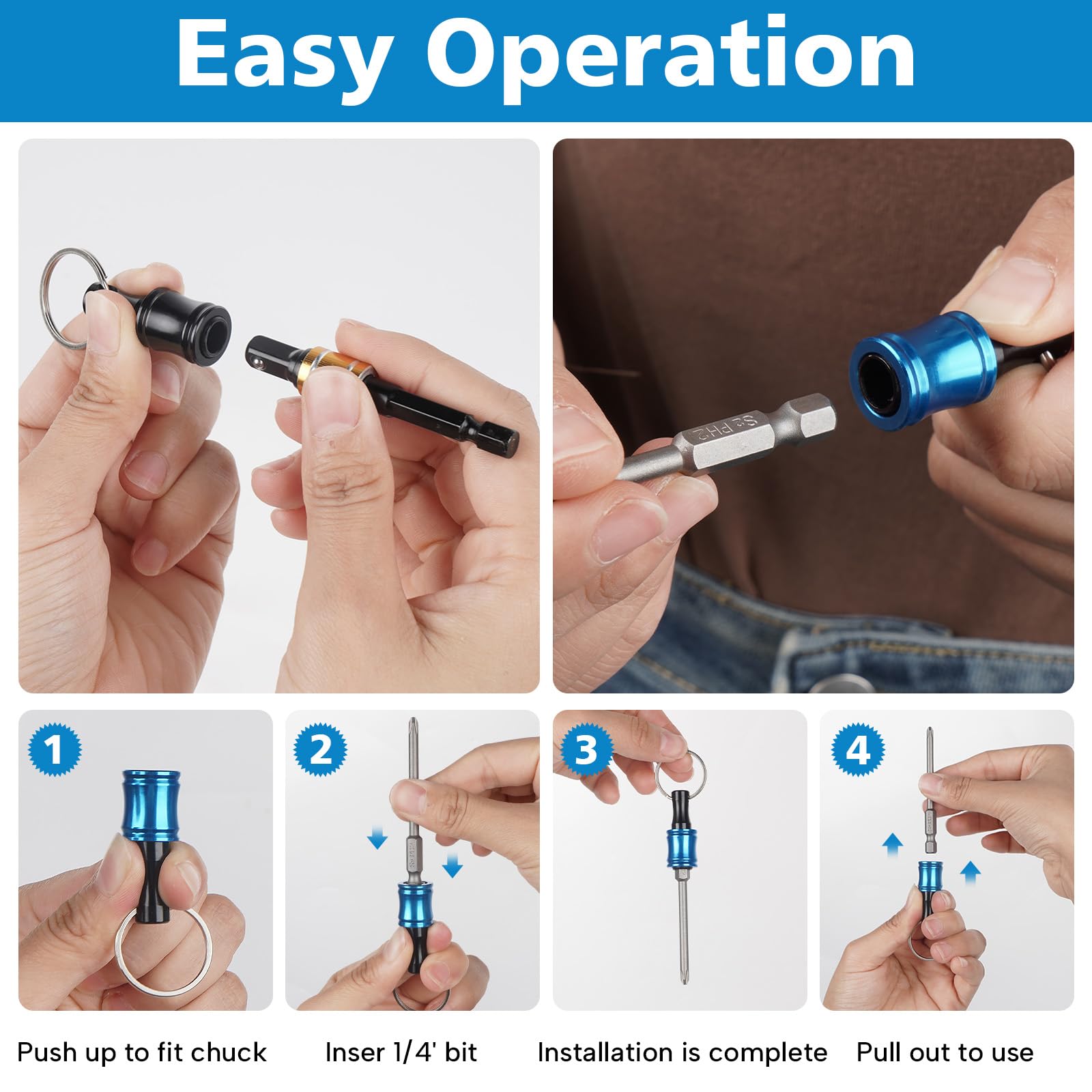 Amazon.co.jp: 12個 ビットホルダー 1/4ソケット 六角軸スクリュー