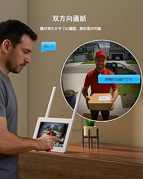 Amazon.co.jp: ワイヤレス防犯カメラ モニター付き 24時間録画 録画