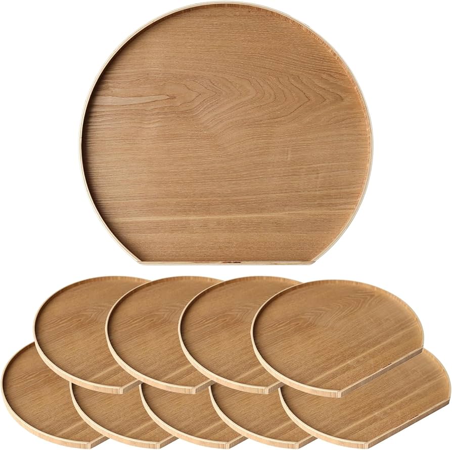 Amazon｜ザッカLab. まとめ買い 天然木 半月盆 36cm ナチュラル 10枚