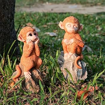 Amazon.co.jp: tonntyann ガーデニング 猿 置物 庭 飾り物 ガーデン