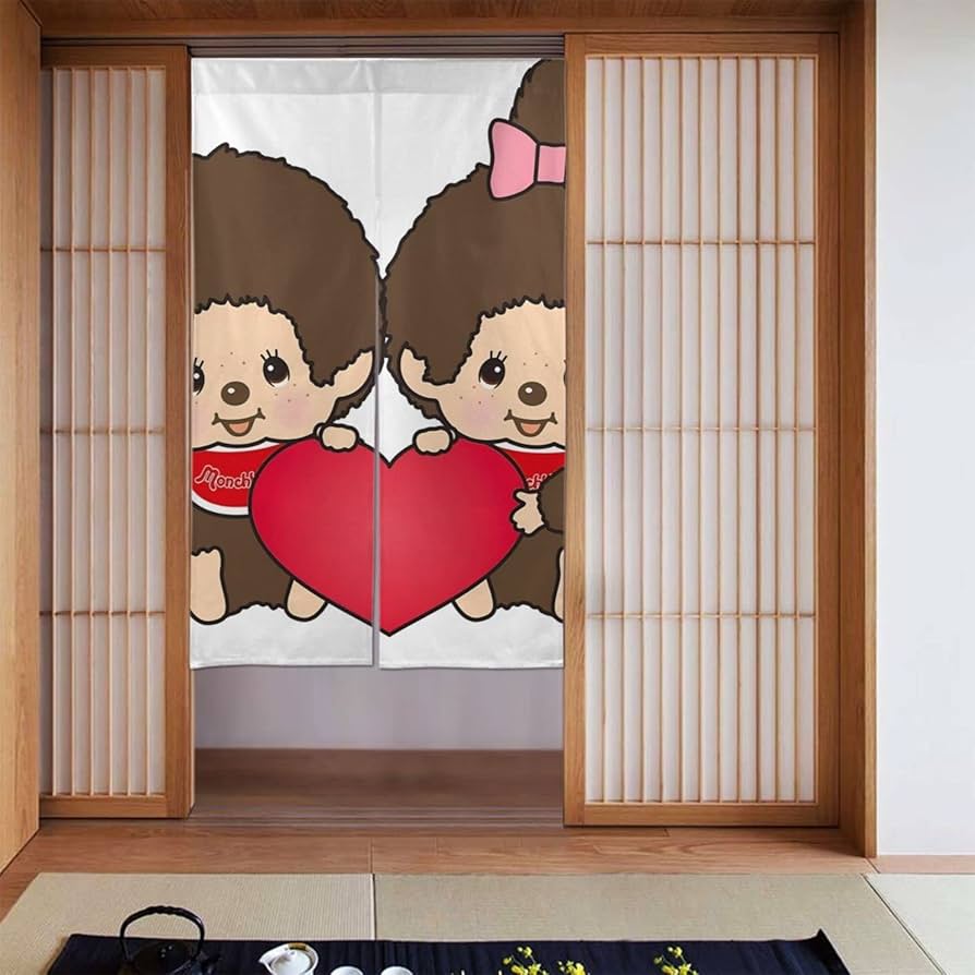 Amazon｜モンチッチ 暖簾 ドアカーテン 防寒カーテン 間仕切りカーテン