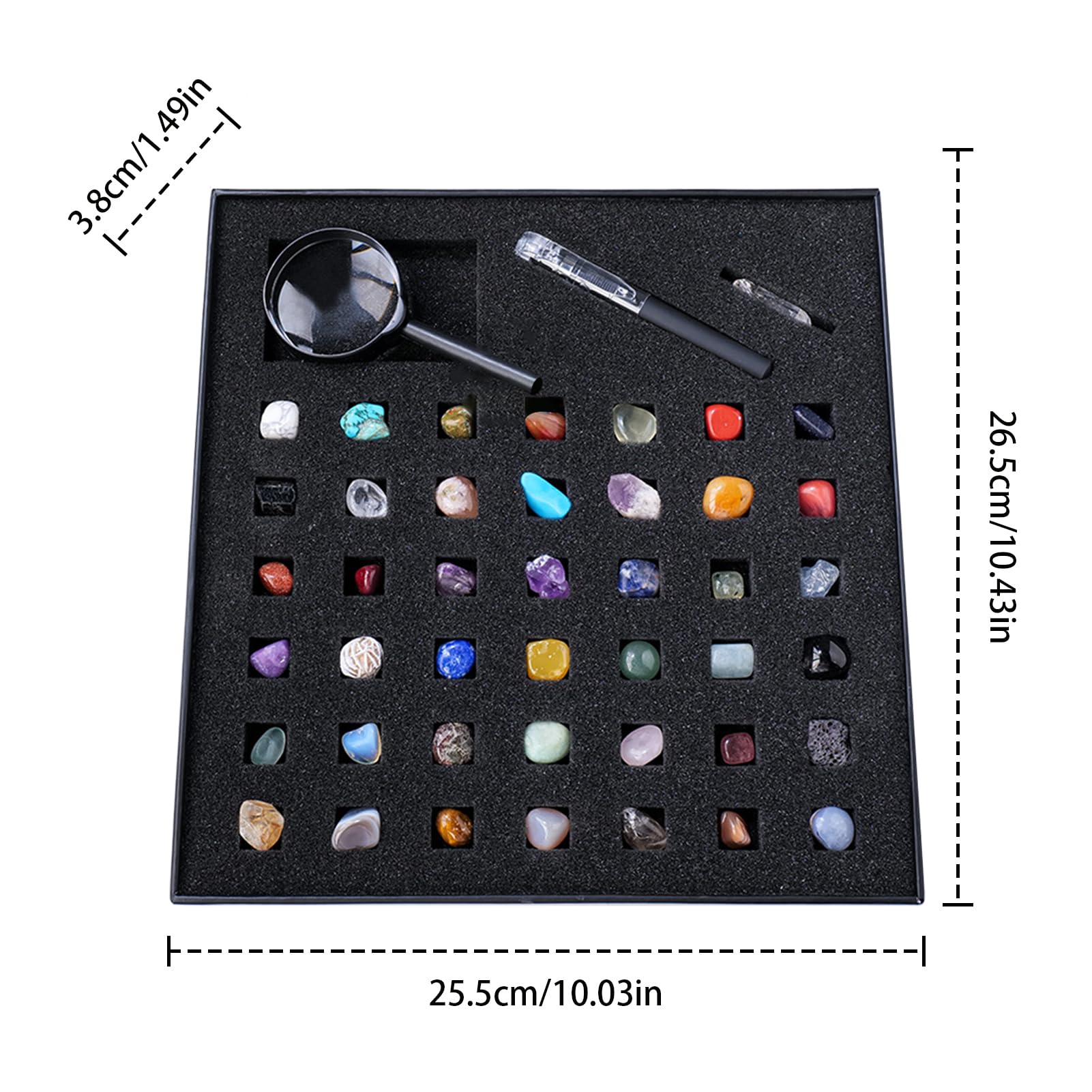 Amazon | 子供用岩石シリーズ、43種類の天然石シリーズ、鉱物知育玩具