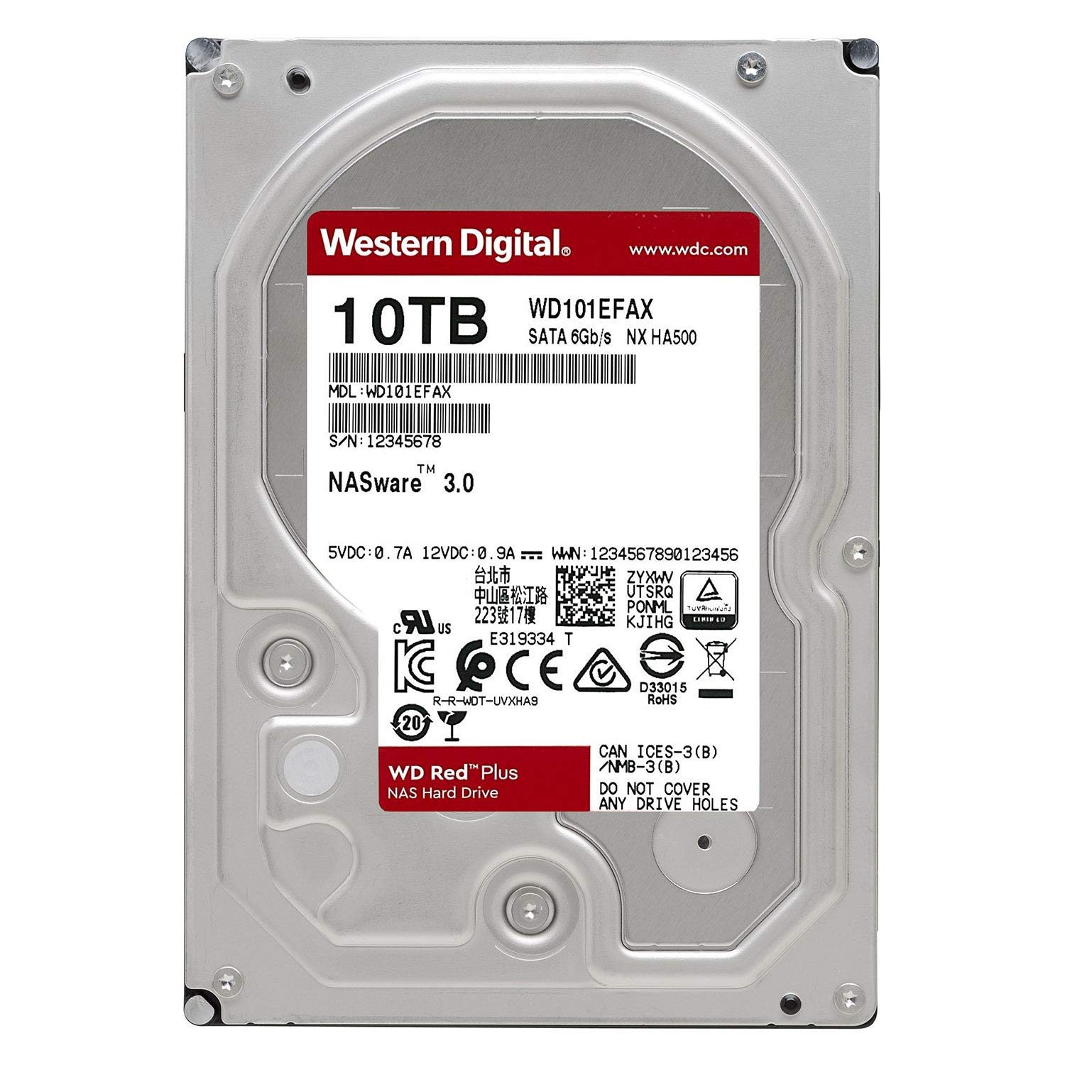 Amazon | Western Digital HDD 10TB WD Red Plus NAS RAID (CMR) 3.5