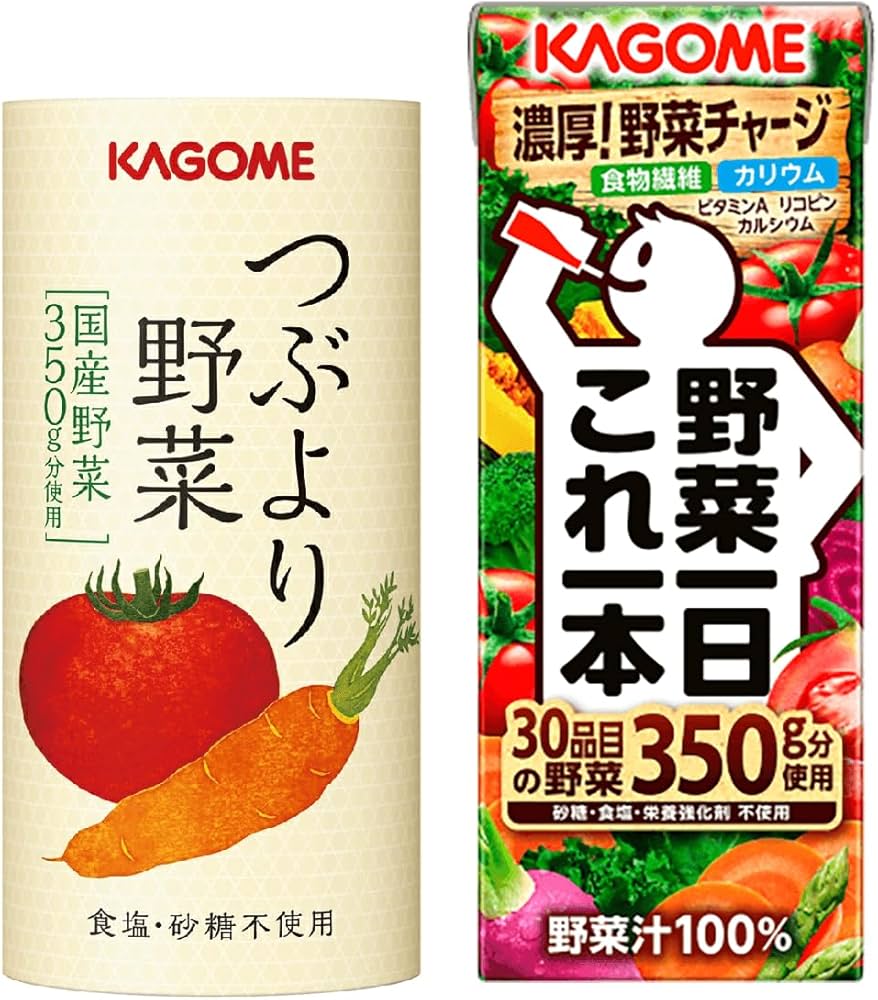 Amazon.co.jp: カゴメ 350g分の野菜満喫つぶこれセット（つぶより6