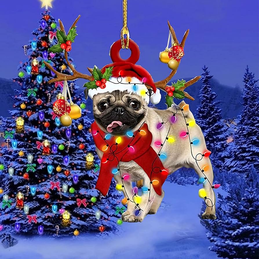 Amazon.co.jp: クリスマスツリーオーナメント-パグドッグアーミー