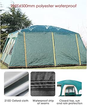 Amazon.co.jp: 大型テント キャンプテント 8-12人用、防水防風