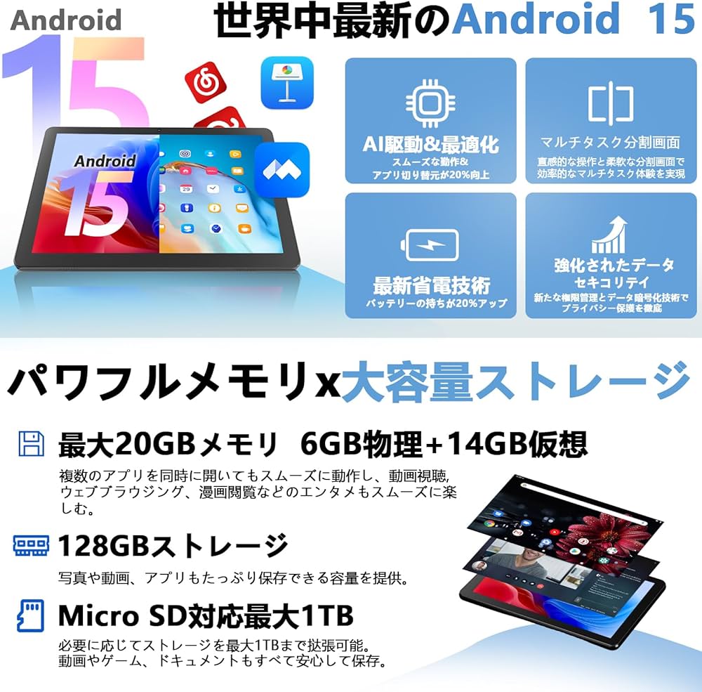 Amazon.co.jp: 【 セット版】Android 15 COOPERS CP31 Tablet