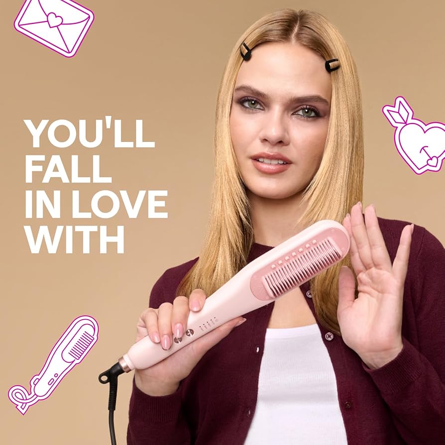 WAVYTAK #スチームヘアアイロンブラシ ピンク Amazon.co.jp: Wavytalk