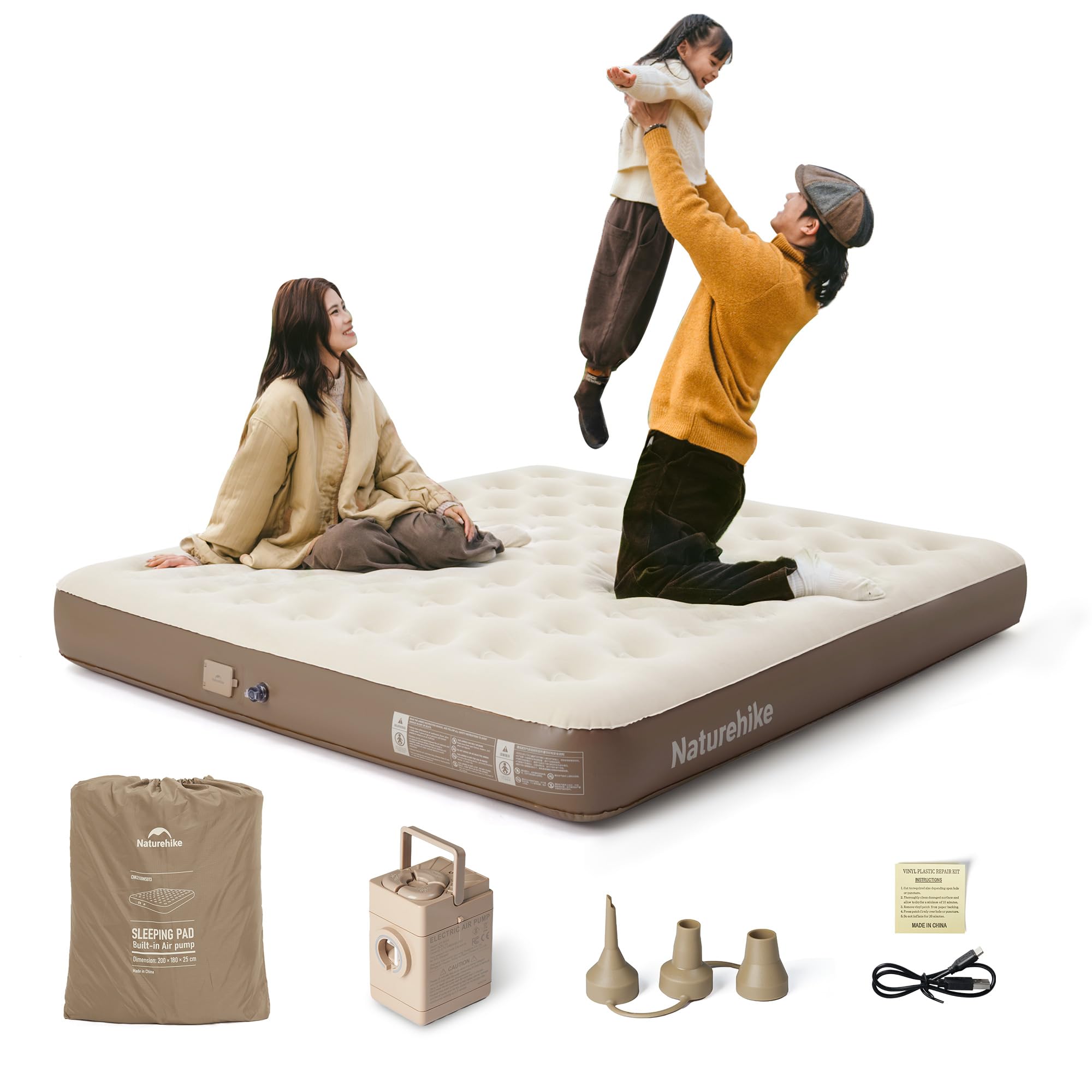 Amazon.co.jp: Naturehike エアーベッド 内蔵電動ポンプ キャンプ/防災