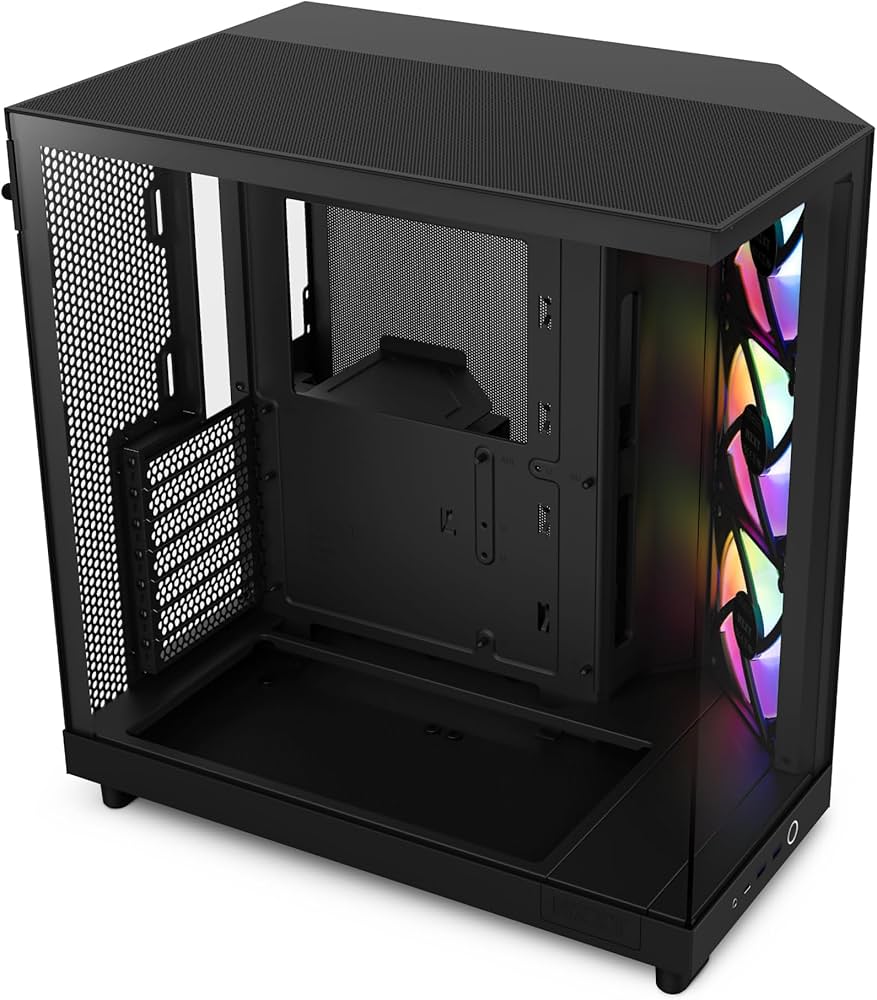 Amazon | NZXT H6 Flow RGB Black 2面スモーク 強化ガラスパネル採用