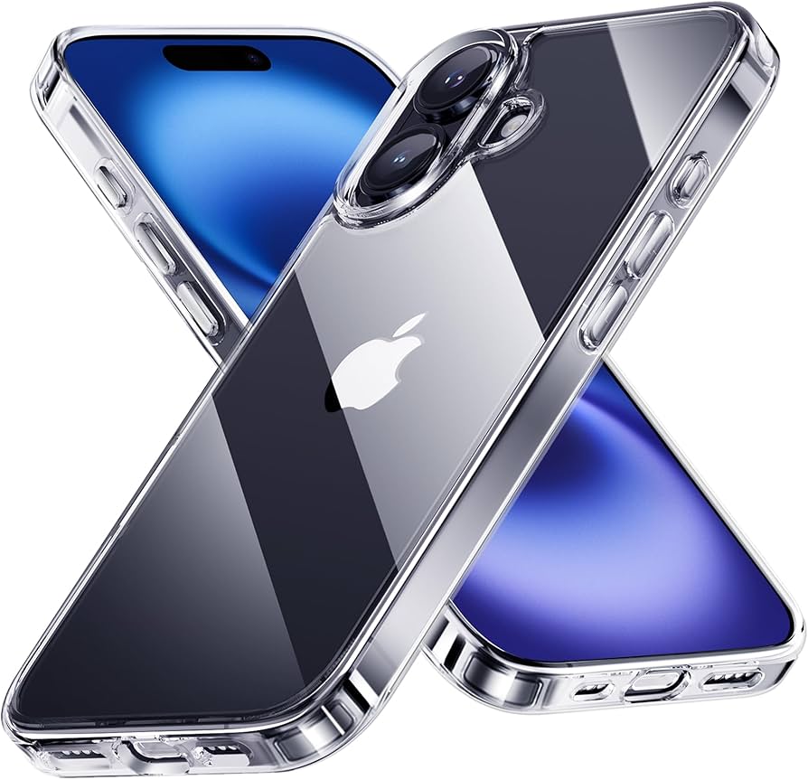 Amazon.co.jp: NIMASO iPhone 16 用 ケース クリア 背面 強化ガラス 9H