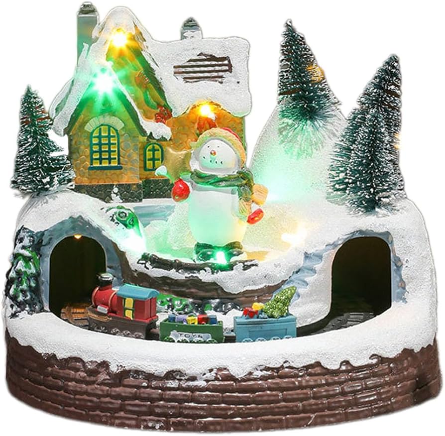 Amazon.co.jp: クリスマス列車の置物。回転する動き。輝くミュージカル